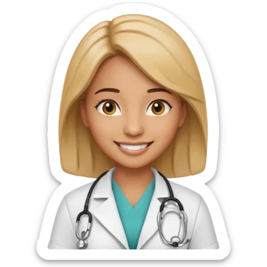 faça uma medica MULHER em forma de emoji em png sticker