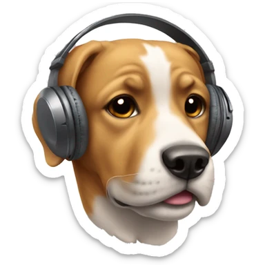 Dog with headphones  sticker