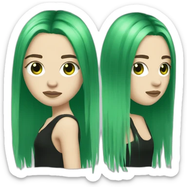 Billie Eilish green and black hair sticker