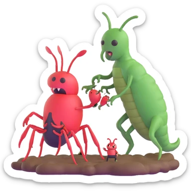 Sung Jin Woo confronting the ant king monster on Jeju Island sticker