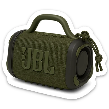 military-themed portable JBL speaker with olive green and black colors sticker