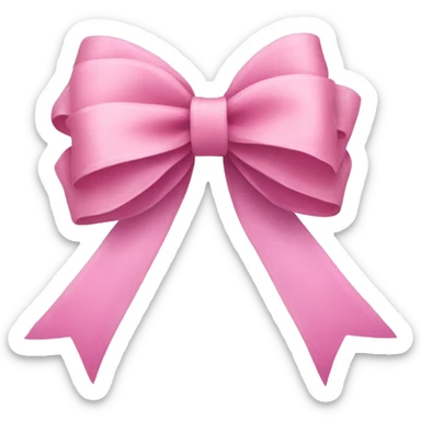 Pink winter bow ribbon  sticker