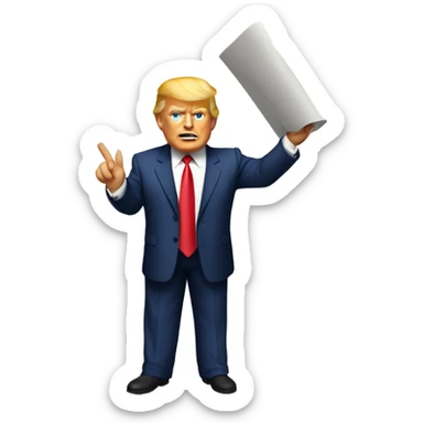 Trump building a wall sticker