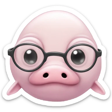 Blob fish with glasses sticker