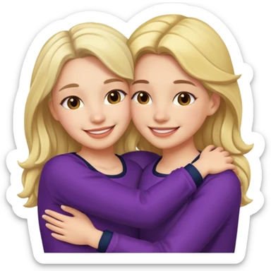 Girl hug a girl friend european bold sticker