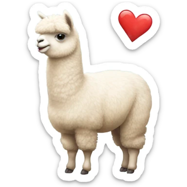 Alpaca with a big heart ￼ sticker