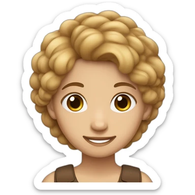 un adolescente con pelo liso y cafe castaño claro con ojos azul sticker