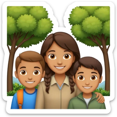 smiling girl outdoors with boys sticker