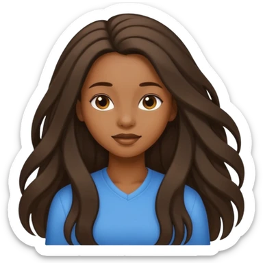 black girl with long hair and edges sticker