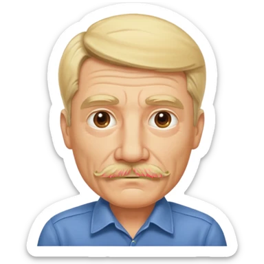 blonde Mustache Man elder sticker