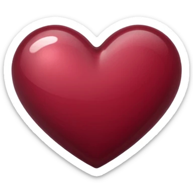 burgundy heart sticker