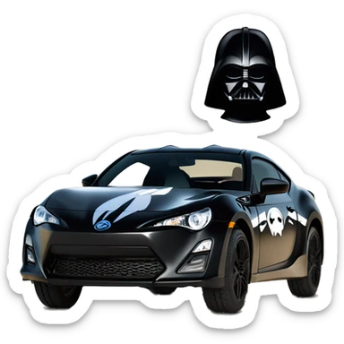 Darth Vader Batman and First Order Jet Trooper themed Scion FR-S  sticker