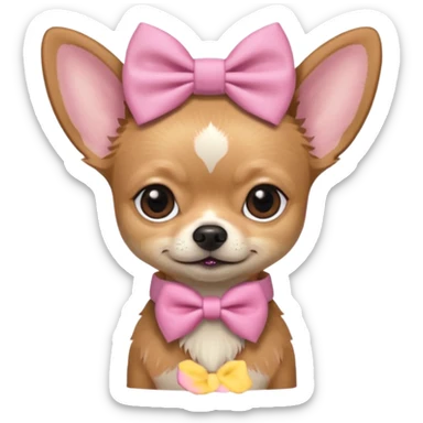 A Chihuahua with pink bow stranger Things character costume sticker