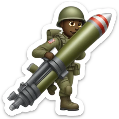 amercian soldier rocket launcher sticker