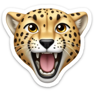 Cheetah roaring  sticker