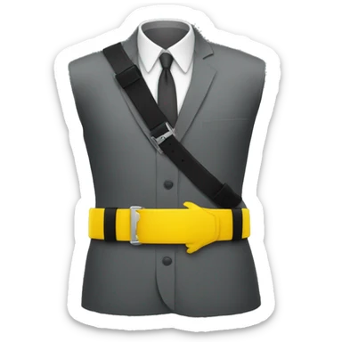 yellow hands attached to black waist belt sticker