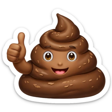 Poop thumbs up no face sticker