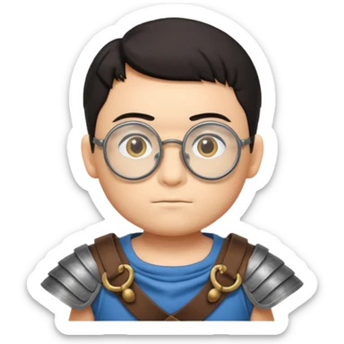 Nobita, wearing gladiator cloth, big round glassed sticker