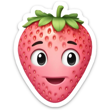 pastel pink strawberry sticker
