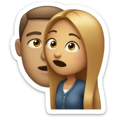 Girl telling her boyfriend to be quiet sticker