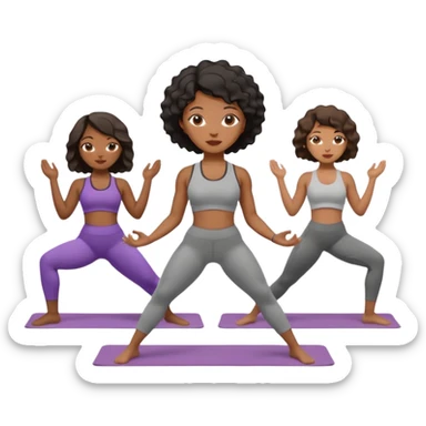 black women doing yoga with short hair wavy cut sticker