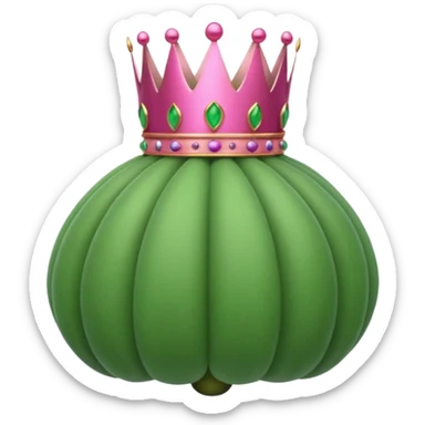 Green Opium pod with pink crown sticker