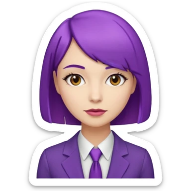 Office Lady with Purple Bob sticker
