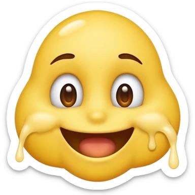 yellow emoji with snot coming out of nose sticker