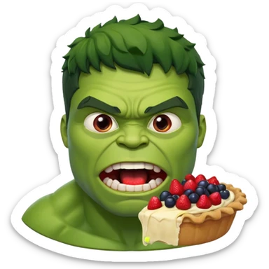 hulk levando torta na cara sticker