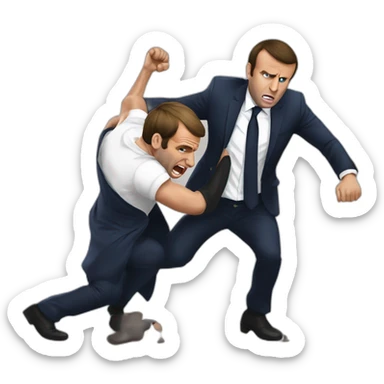 emmanuel macron getting beat up sticker