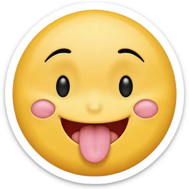 original emoji look yellow circle with one eye closed tongue out  sticker