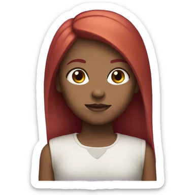 girl with straight crimson hair and purple eyes sticker