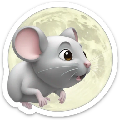 mouse-space-moon sticker