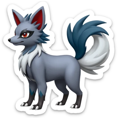 Mightyena-Zorua-Silvally-Fakémon-hybrid-creature (full body)  sticker