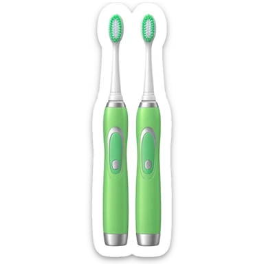 Green electric toothbrush sticker