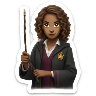 hermione granger with a magic wand sticker