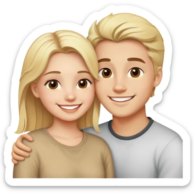 Blonde girl in love with handsome boy sticker