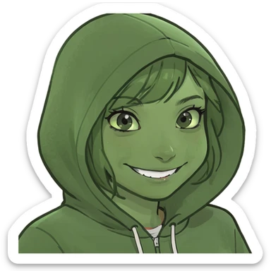 smiling girl in hoodie selfie sticker