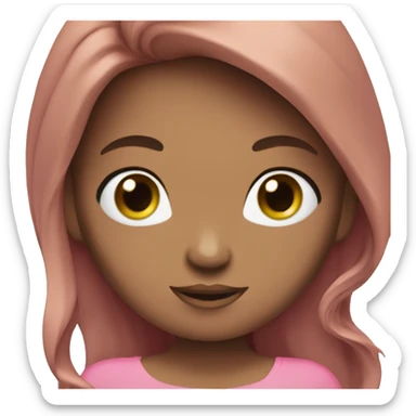 Long brown hair mermaid green eyes pink top sticker