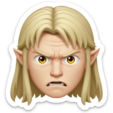 thorfinn angry face Kid Long hair  sticker