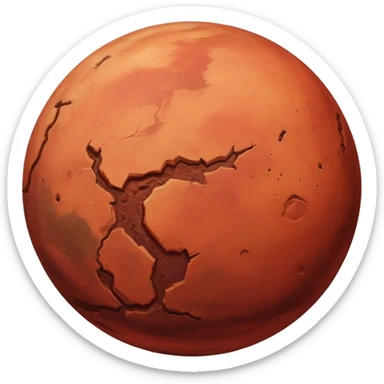 Mars is a round planet realistically sticker