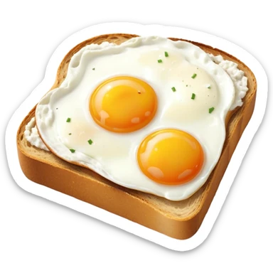Sour bread toast with cottage cheese and egg on top sticker
