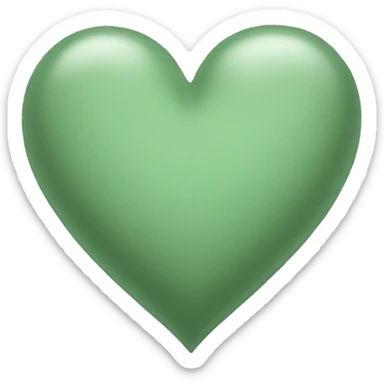 sage green heart sticker