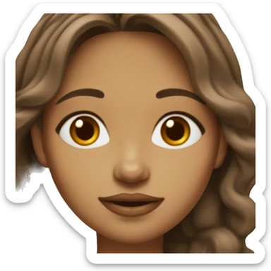 Girl 43 years old,medium tone skin, oval face, medium brown eyes, full lips, medium brown wavy hair sticker