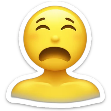 Yellow round face Looking up with sweating sticker