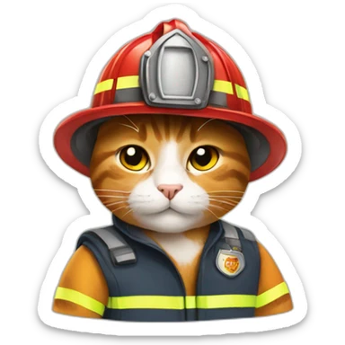 cats wear firefighter uniforms sticker