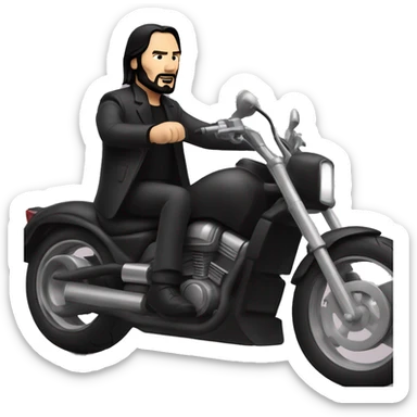 A TOK emoji of John wick, riding motorcyle sticker