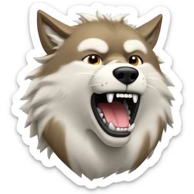 Haz un emoji de un lobo siberiano durmiendo súper cómodo  sticker