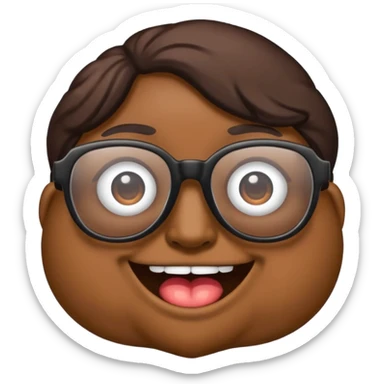 Poop emoji with diamond teeth and black glasses  sticker