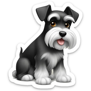 Miniature Schnauzer black and white  sticker